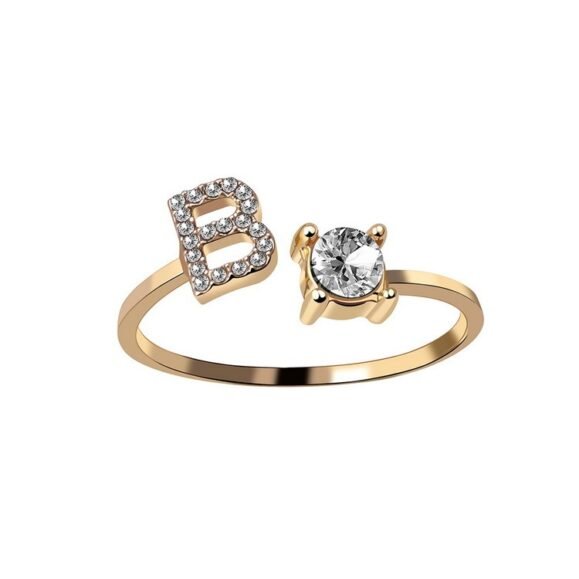 New Design Adjustable 26 Initial Letter Ring Fashion Jewelry For Women Simple Elegant Jewelry – Bild 2