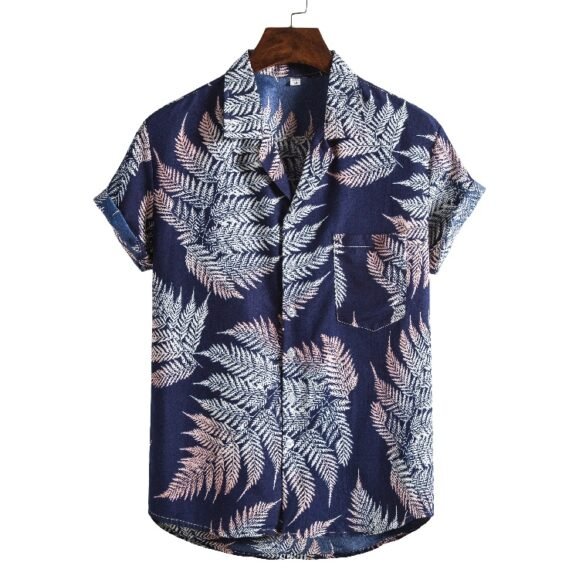 Men Short sleeved beach shirts men New printed T shirt – Bild 3