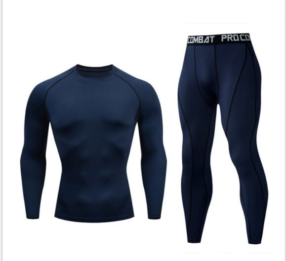 Fitness suit men's gym sports tights long-sleeved trousers quick-drying clothes basketball training equipment winter – Bild 5