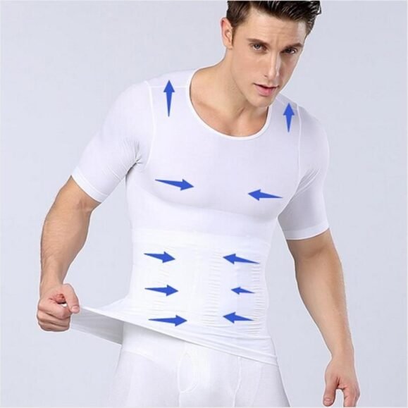 Male Chest Compression T-shirt Fitness Hero Belly Buster Slimming – Bild 2