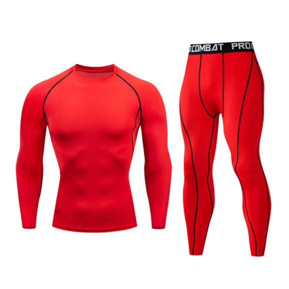 Fitness suit men's gym sports tights long-sleeved trousers quick-drying clothes basketball training equipment winter – Bild 10