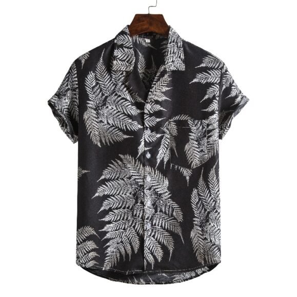 Men Short sleeved beach shirts men New printed T shirt – Bild 2
