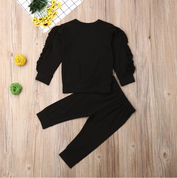 Newborn Baby Boys Girls Ruffles Jumper Solid Long Sleeve Sweatshirt Tops Pants Infant Kids 2Pcs Outfits Clothes Set Fall Clothes – Bild 6