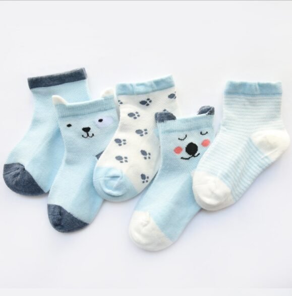 Children's Socks Pack of 5 Colors Breathable Summer Cotton Socks for Boys and Girls – Bild 5