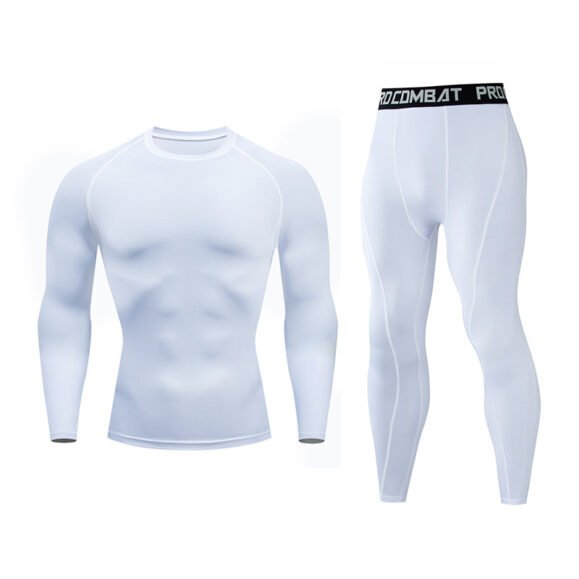 Fitness suit men's gym sports tights long-sleeved trousers quick-drying clothes basketball training equipment winter – Bild 6
