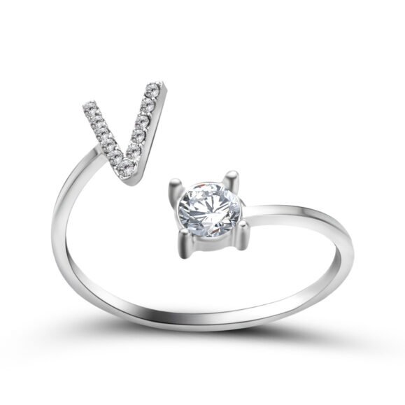 New Design Adjustable 26 Initial Letter Ring Fashion Jewelry For Women Simple Elegant Jewelry – Bild 7