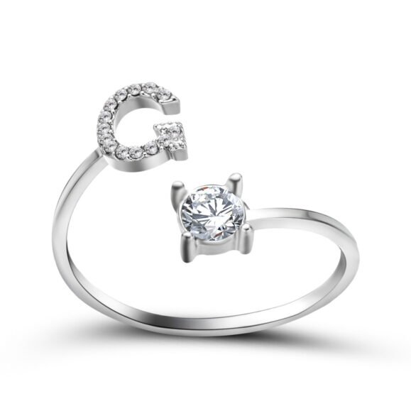 New Design Adjustable 26 Initial Letter Ring Fashion Jewelry For Women Simple Elegant Jewelry – Bild 3