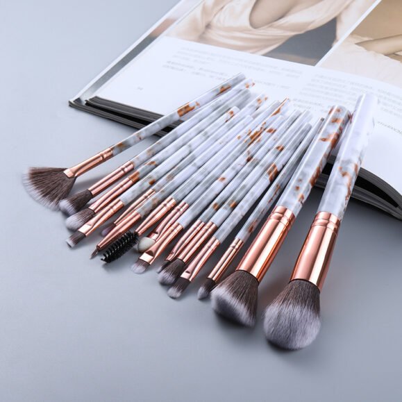 15 Marbled Design Makeup Brushes Set – Bild 3