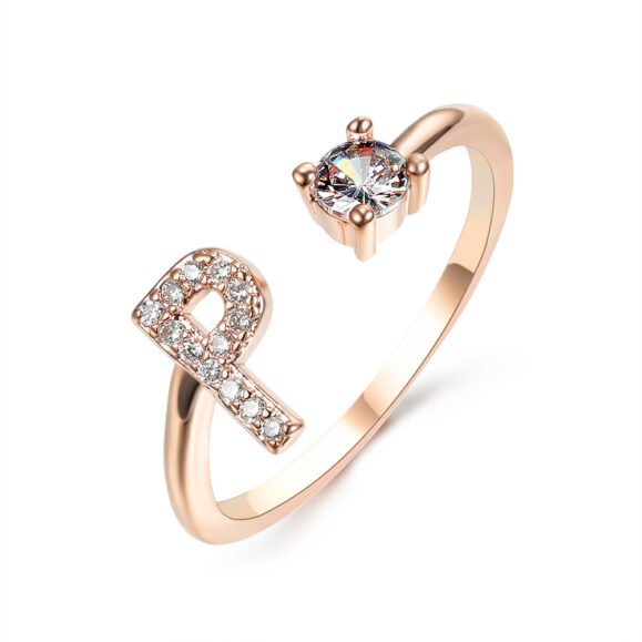 New Design Adjustable 26 Initial Letter Ring Fashion Jewelry For Women Simple Elegant Jewelry – Bild 5
