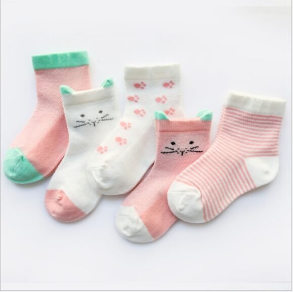 Children's Socks Pack of 5 Colors Breathable Summer Cotton Socks for Boys and Girls – Bild 4