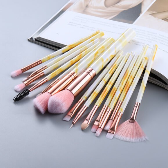 15 Marbled Design Makeup Brushes Set – Bild 9