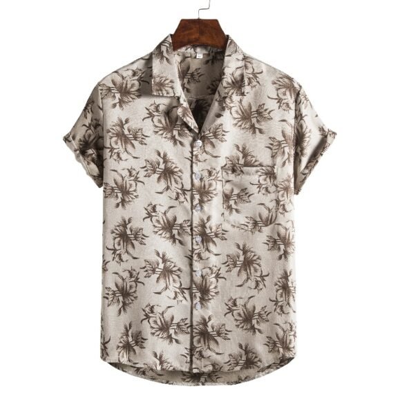 Men Short sleeved beach shirts men New printed T shirt – Bild 4