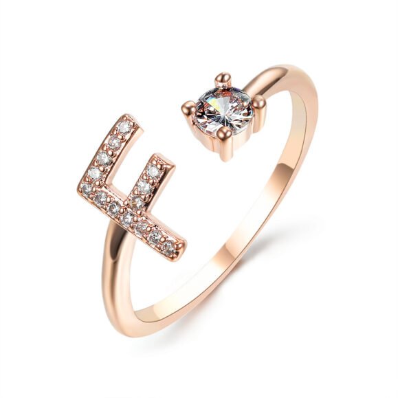 New Design Adjustable 26 Initial Letter Ring Fashion Jewelry For Women Simple Elegant Jewelry – Bild 9